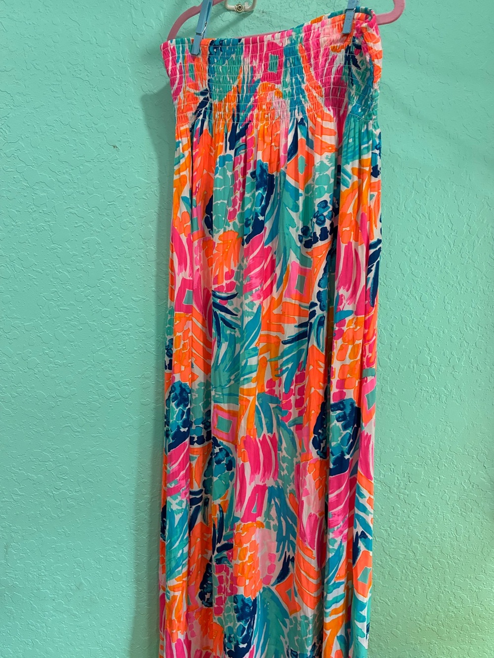 Lilly Pulitzer Vibrant Tropical Maxi Skirt - Bright pineapple L beach resort